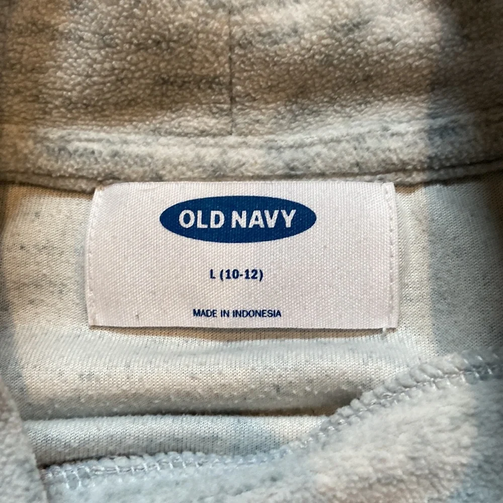Old Navy Girls Mock Neck Tie Fleece Sweater Long-Sleeve Sweatshirt Sz 10/12 Grey